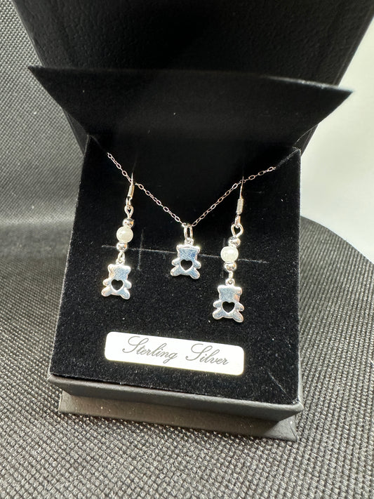 Teddy Necklace and Earring set