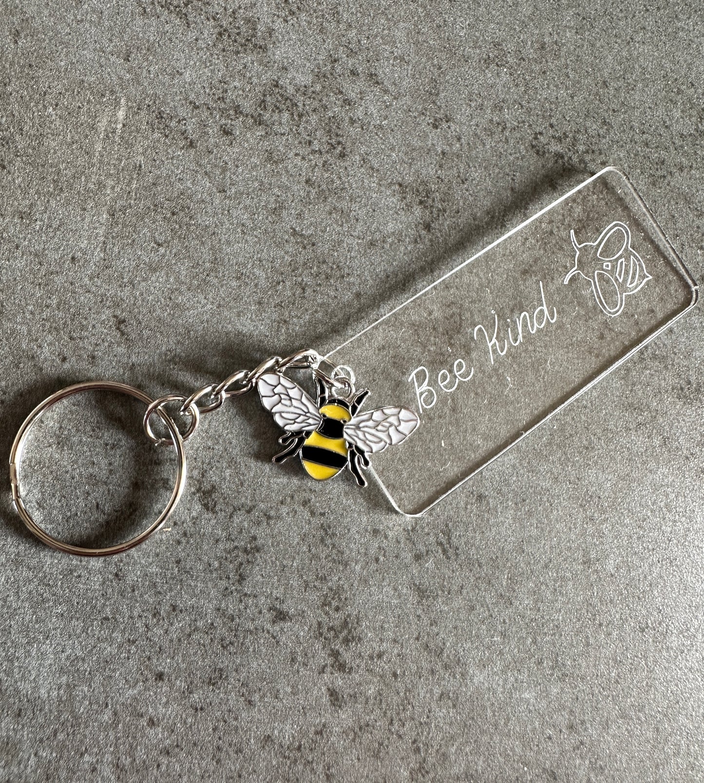 Acrylic Keyring with Bee Charm